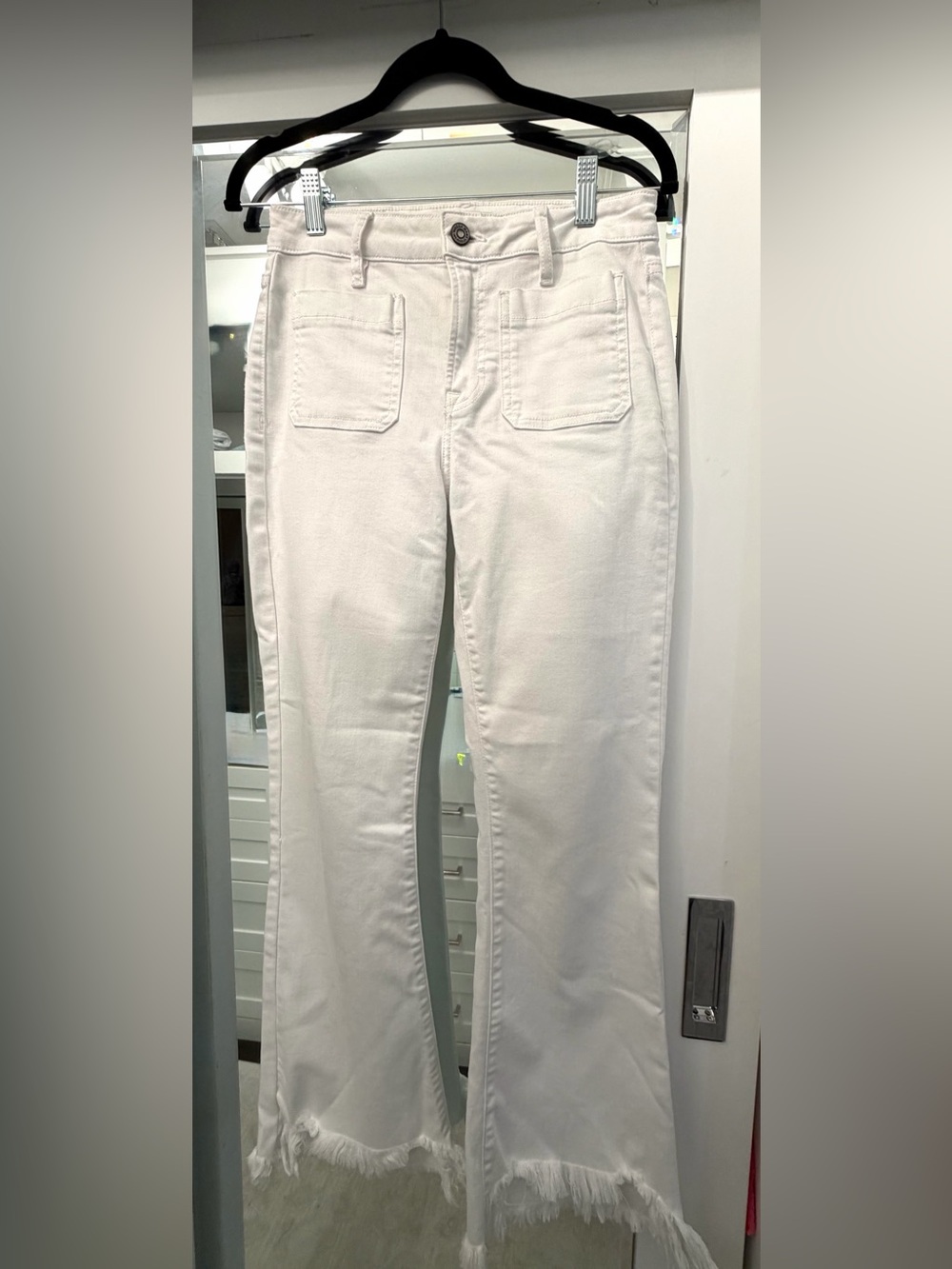 Hidden Jeans White Frayed Hem Wide-Leg